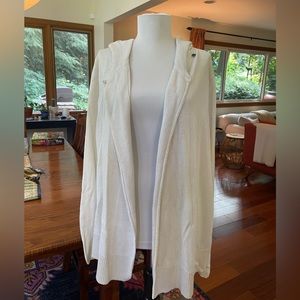 Lululemon ivory wrap sweater with hood.